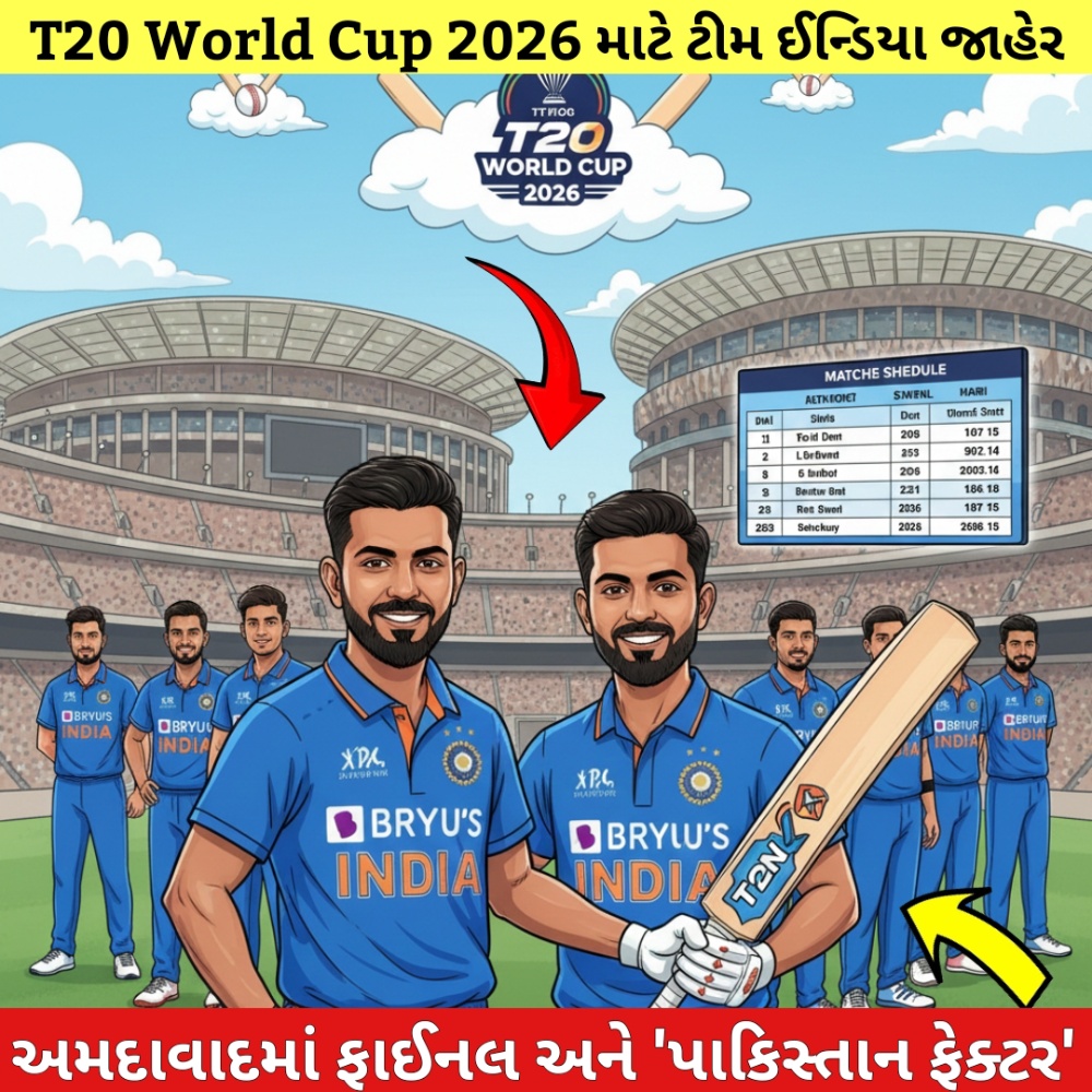 T20 World Cup 2026 -Team-India-Squad-and-Schedule-Gujarati