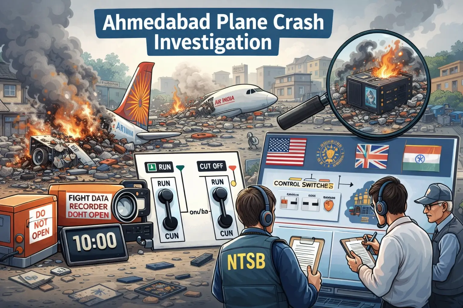 Ahmedabad plane crash black box last 10 minutes investigation