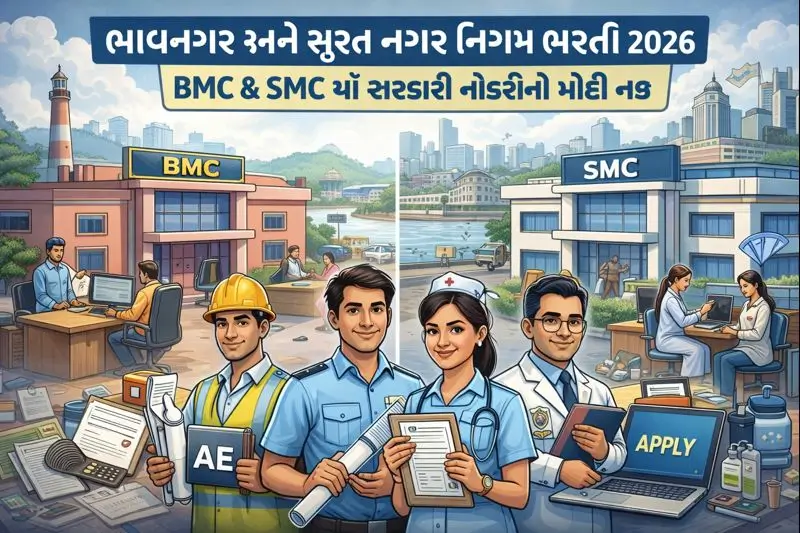 Bhavnagar and Surat Municipal Corporation recruitment 2026 jobs
