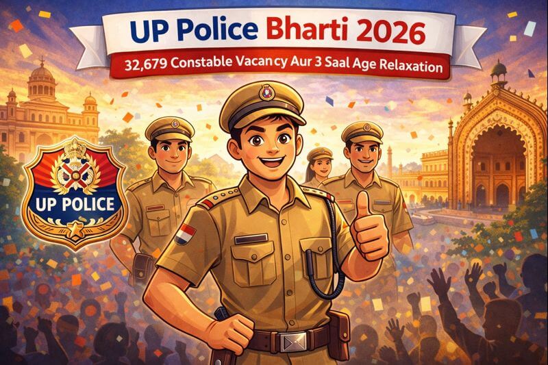 UP Police Bharti 2026 Cartoon Image – Constable Recruitment