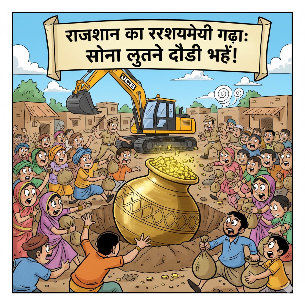 राजस्थान के टोंक में मिला 150 किलो का प्राचीन घड़ा और सोना लूटने के लिए उमड़ी ग्रामीणों की भीड़