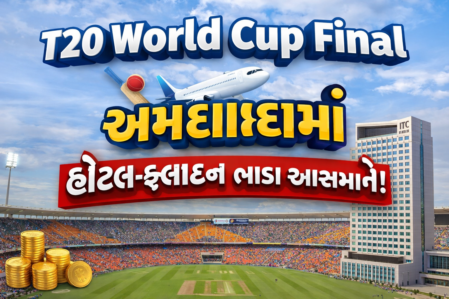 T20 World Cup Final પહેલા અમદાવાદમાં હોટલ અને ફ્લાઇટના ભાડામાં ભારે વધારો, નરેન્દ્ર મોદી સ્ટેડિયમમાં ફાઇનલ મેચ